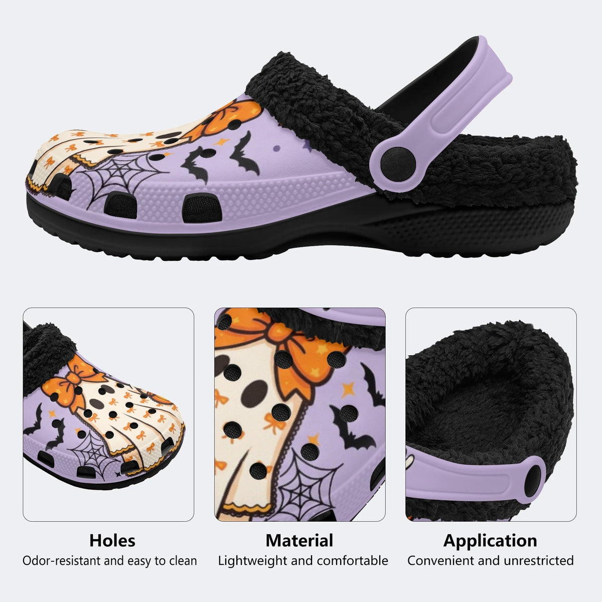 Purple Ghost Trick - Fur Lined Slippers/Sandals