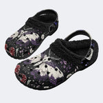 Gothic Witchy Death Moth - Fur Lined Slippers/Sandals