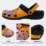 Halloween Ghost Pumpkin - Fur Lined Slippers/Sandals