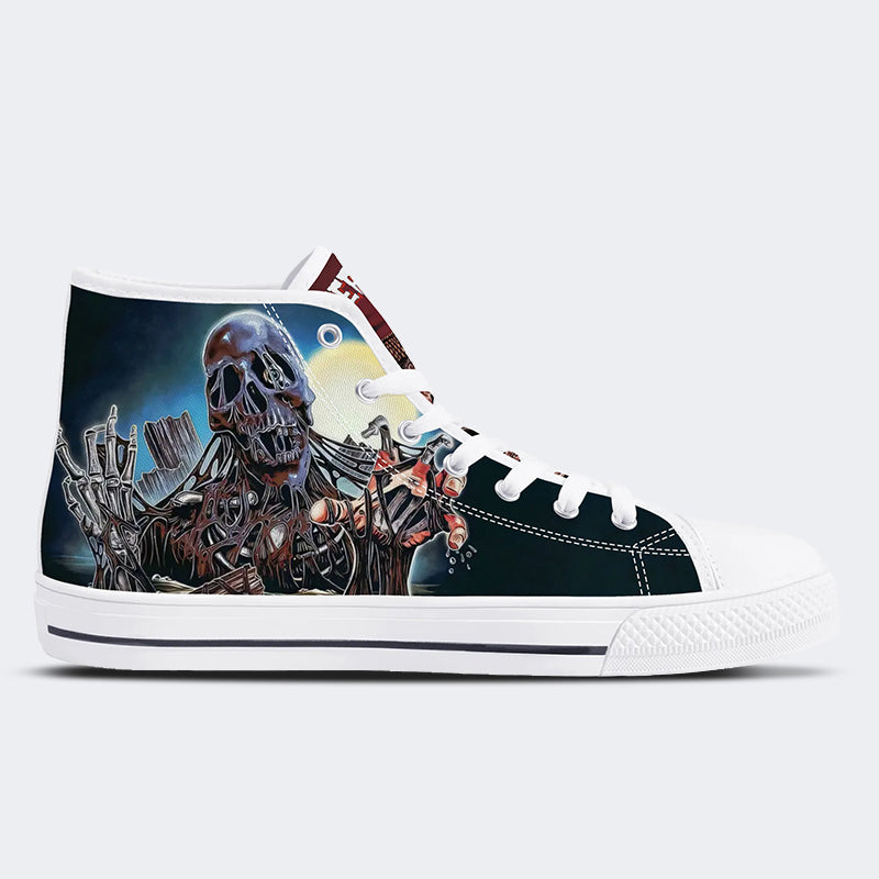 Horrorfilm Vintage Grafikdruck - High Top Canvas