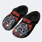 Retro Horror Collage - Fur Lined Slippers/Sandals