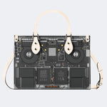 Mechanical Panel Print - Leather Handbag
