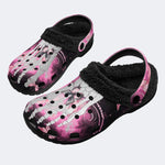 Butterfly And Toe Bone Print - Fur Lined Slippers/Sandals