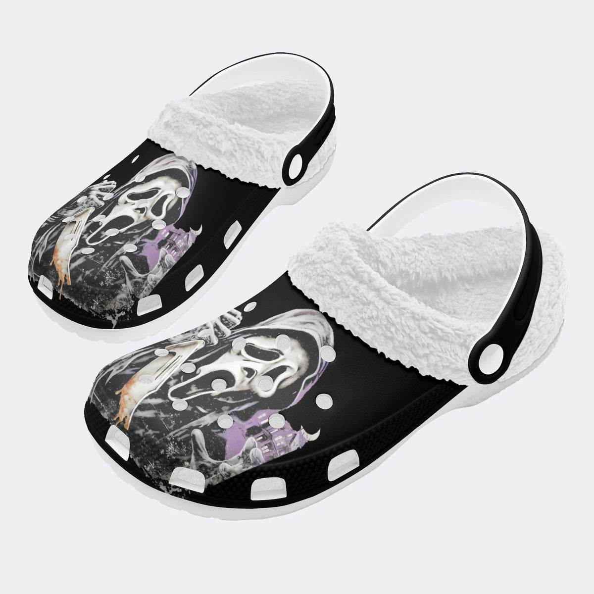 Personalized Horror Ghostface Name - Fur Lined Slippers