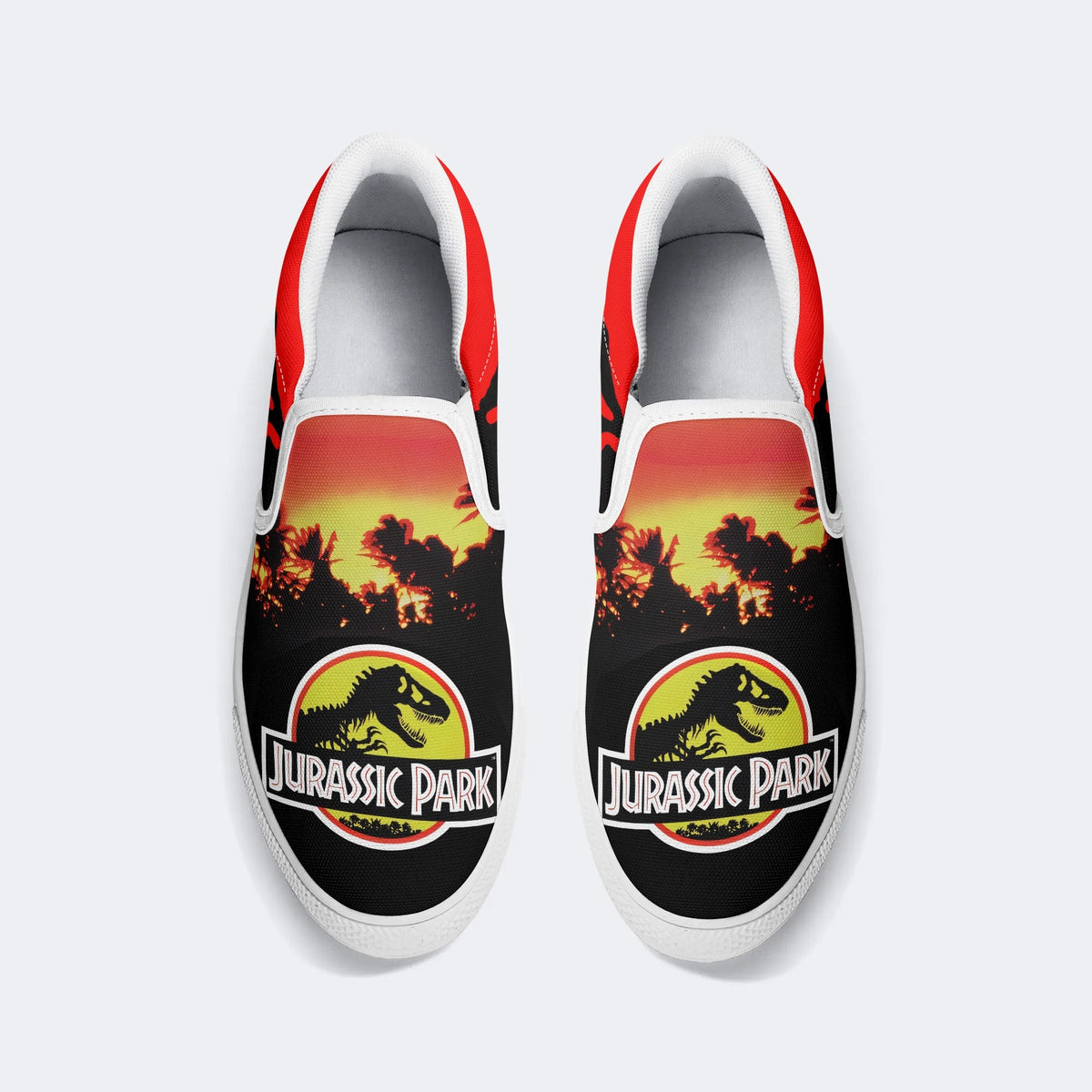 Unisex Jurassic Print - Slip On Shoes