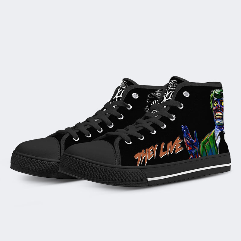 Unisex Sie leben Horror-Druck - High Top Canvas