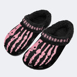 Pink Gradient Skeleton Toes Skull - Fur Lined Slippers/Sandals