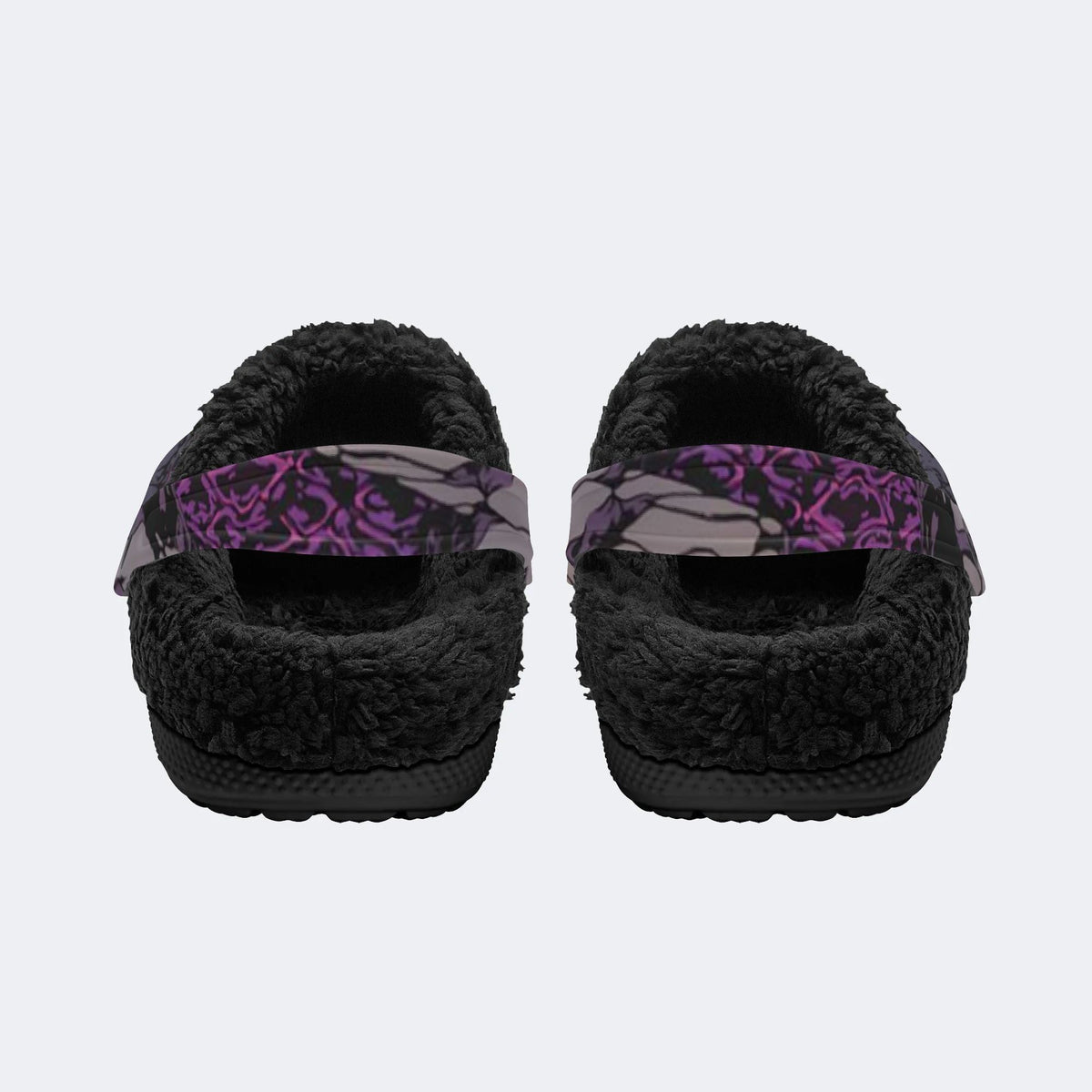 Purple Smoke Skull - Fur Lined Slippers/Sandals