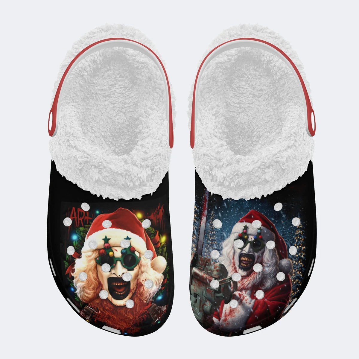 Personalized Santa Claus Ghostface Name - Fur Lined Slippers