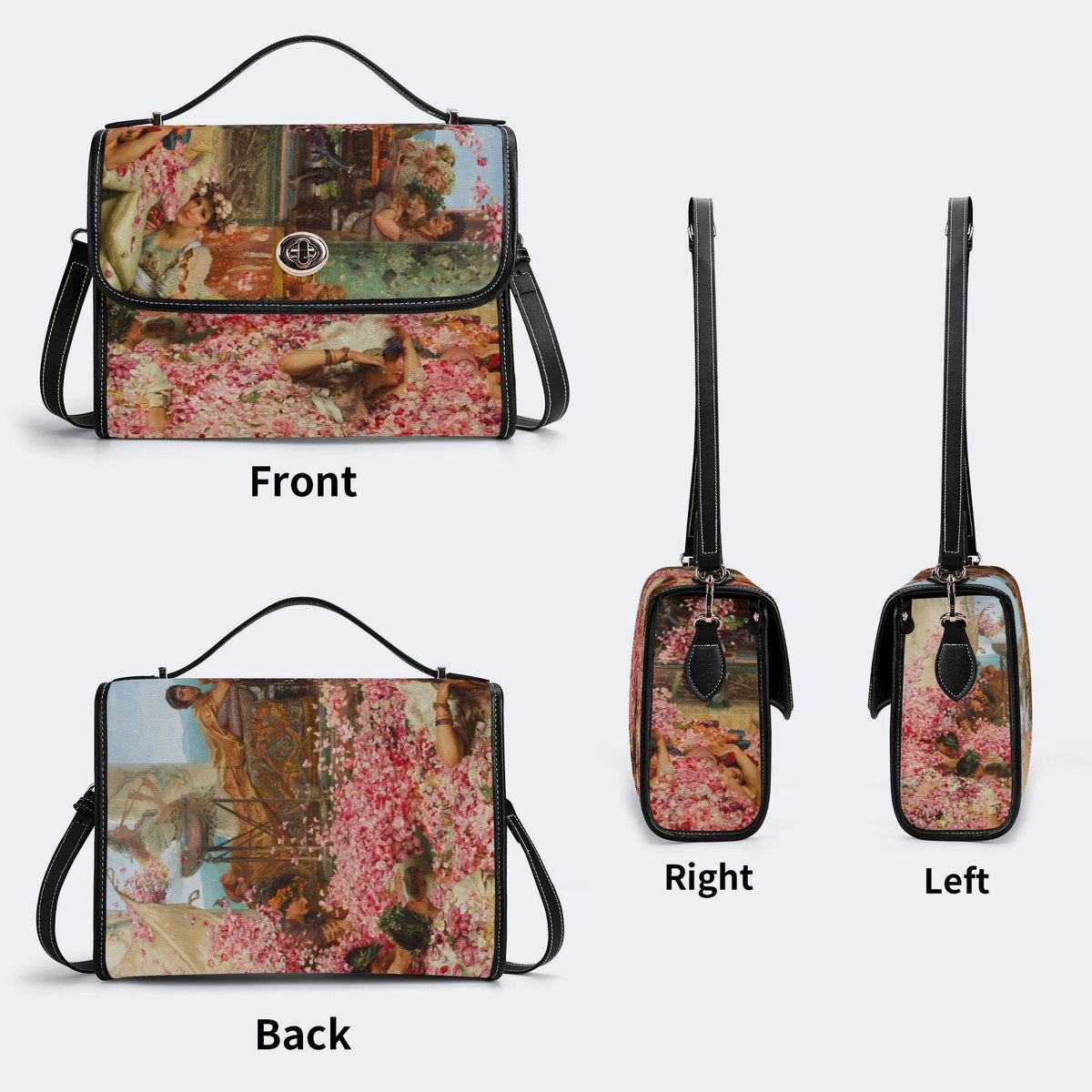 Roses of Heliogabal Print - Leather Satchel Bag
