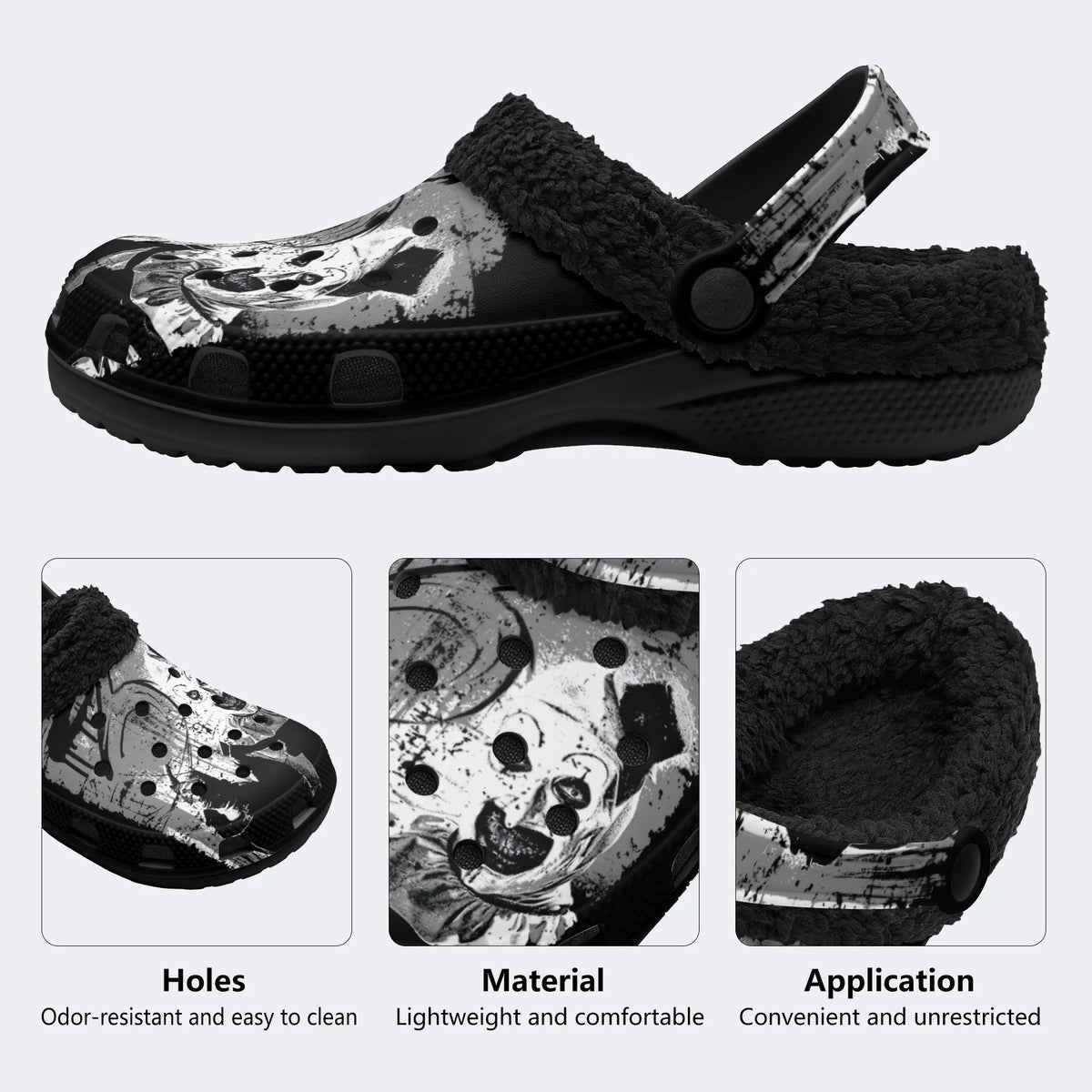 Unisex Horror Print - Fur Lined Slippers