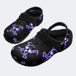 Neon Skulls - Fur Lined Slippers/Sandals
