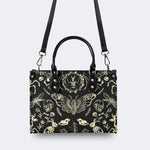 Dark Cottagecore Forest Animal Bones Print - Leather Handbag