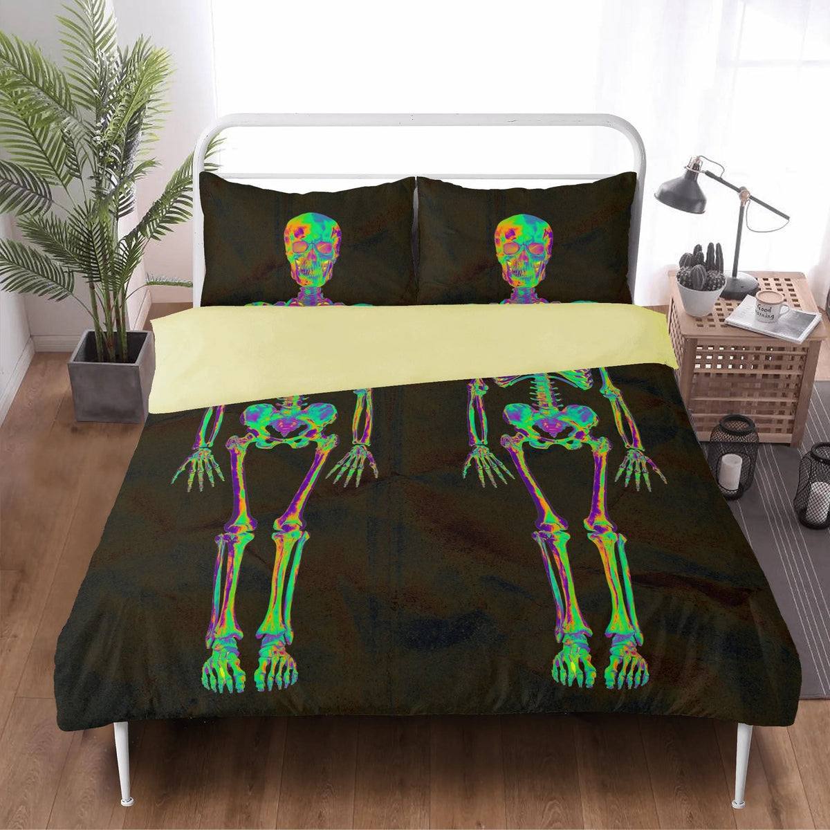 Gothic Skull Print - Three Piece Bedding Set