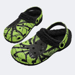 Neon Green Spider - Fur Lined Slippers/Sandals