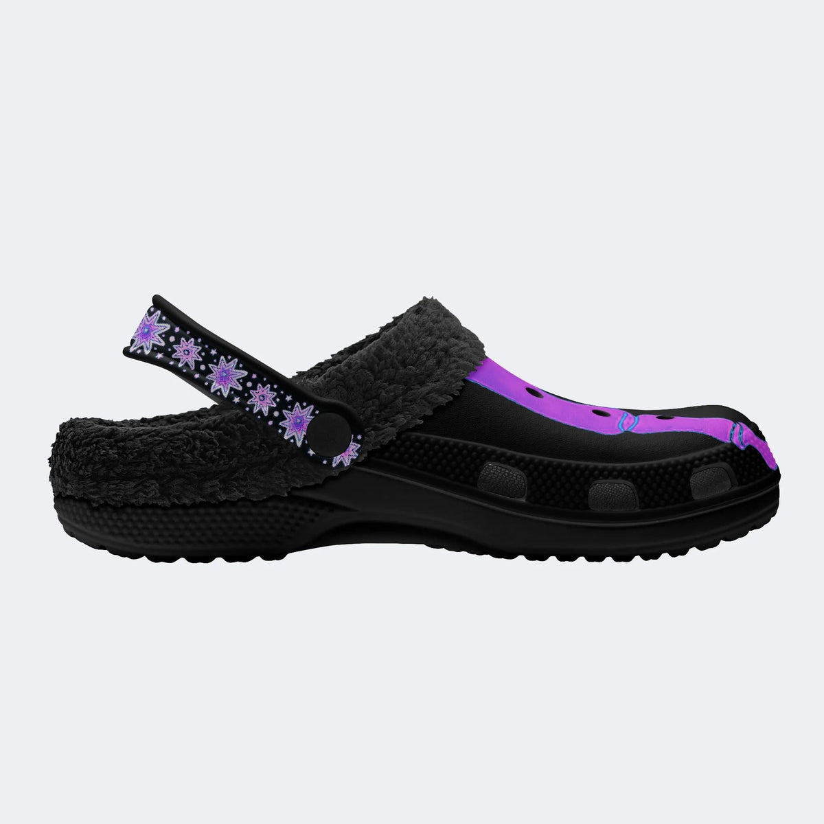 Purple Gradient Skeleton Toes Skull - Fur Lined Slippers/Sandals