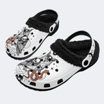Gothic Owl Snake Skull Occult - Fur Lined Slippers/Sandals