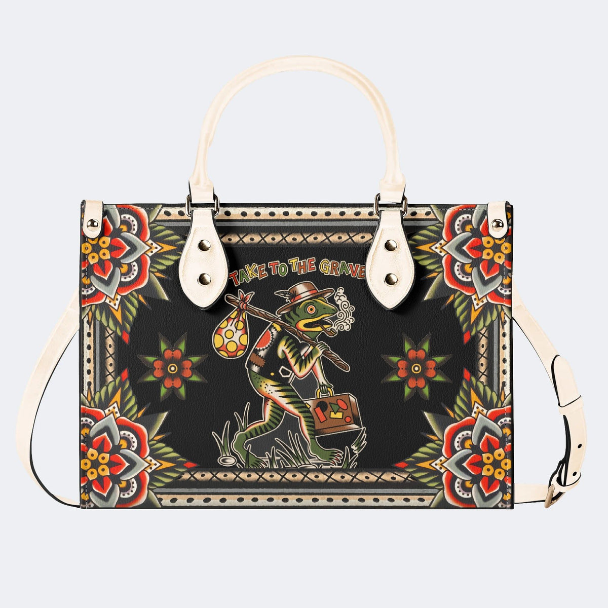 Frog On The Road - Leather Handbag