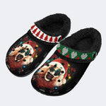 Horror Santa Claus Ghostface Print - Fur Lined Slippers/Sandals