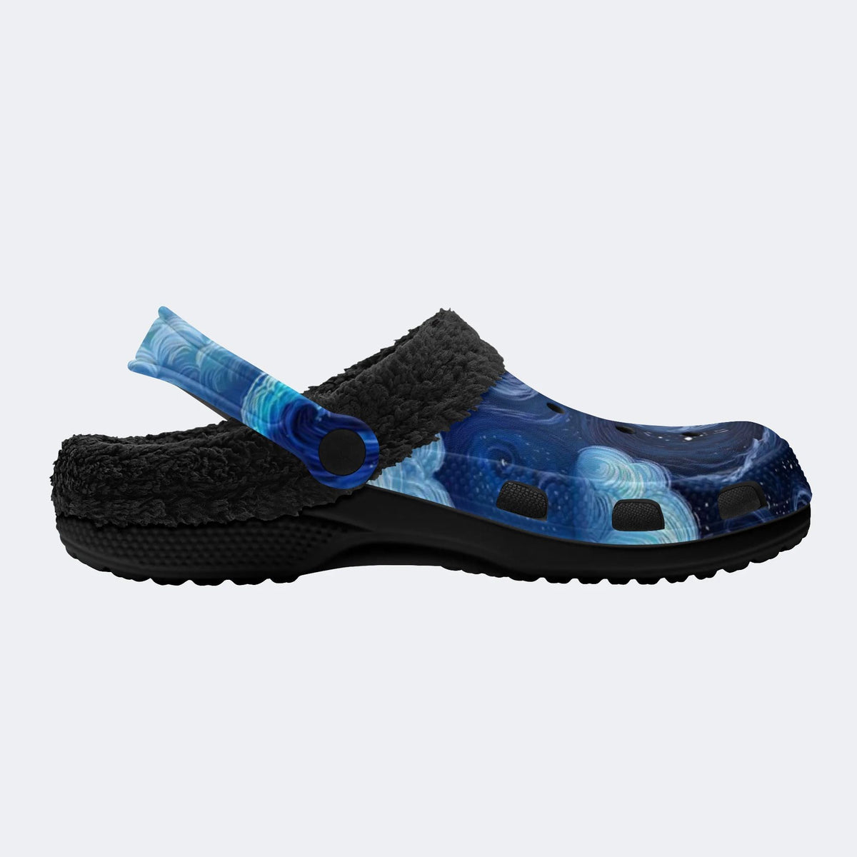 Blue Swirl Galaxy - Fur Lined Slippers/Sandals