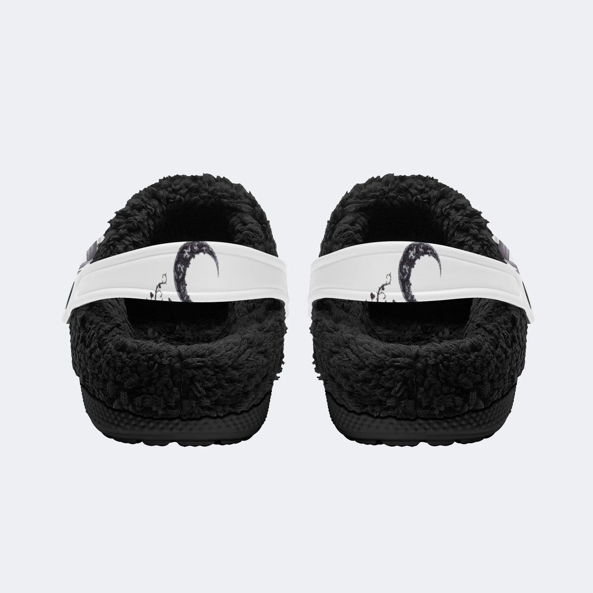 Gothic Ghost Bow - Fur Lined Slippers/Sandals