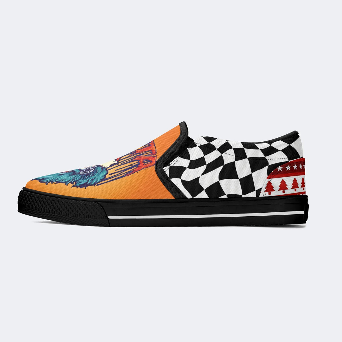 Christmas Ghostface Clown Print - Slip On Shoes