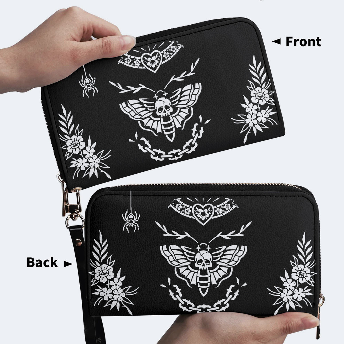 Death Moth Vintage Print - Leather Wallet