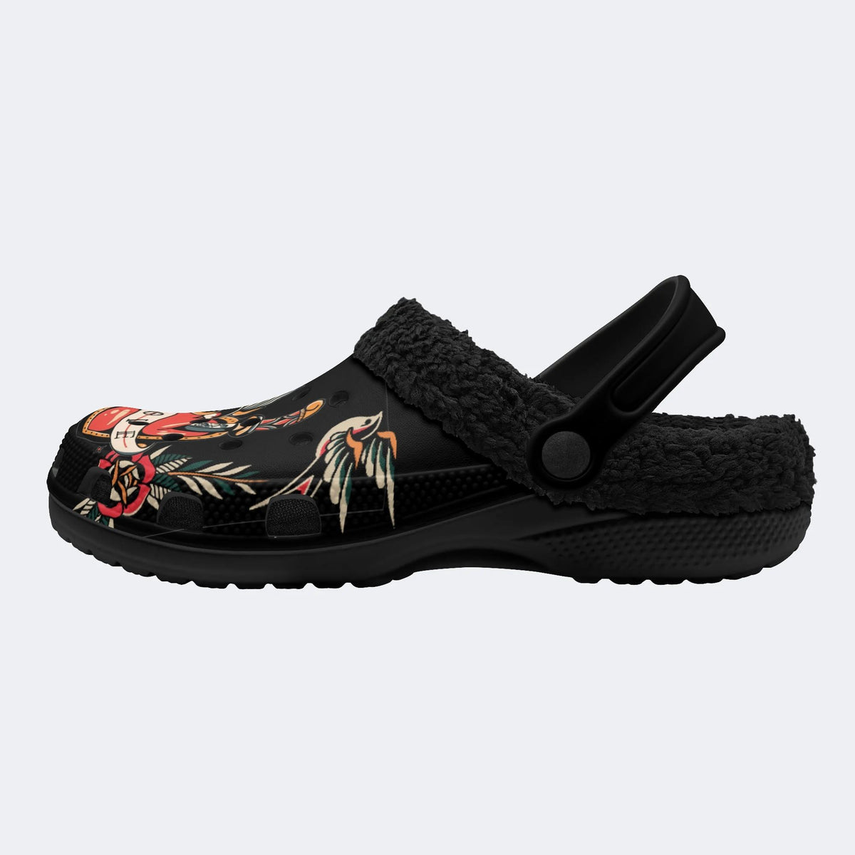 Love Pain Print - Fur Lined Slippers/Sandals