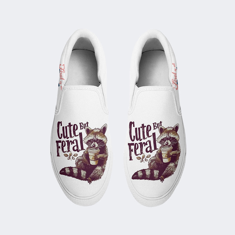 Cute But Feral Art Print - Slip On Shoes