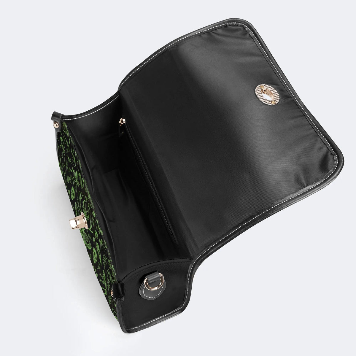 Death Moth And Animal Skeleton - Leather Satchel Bag