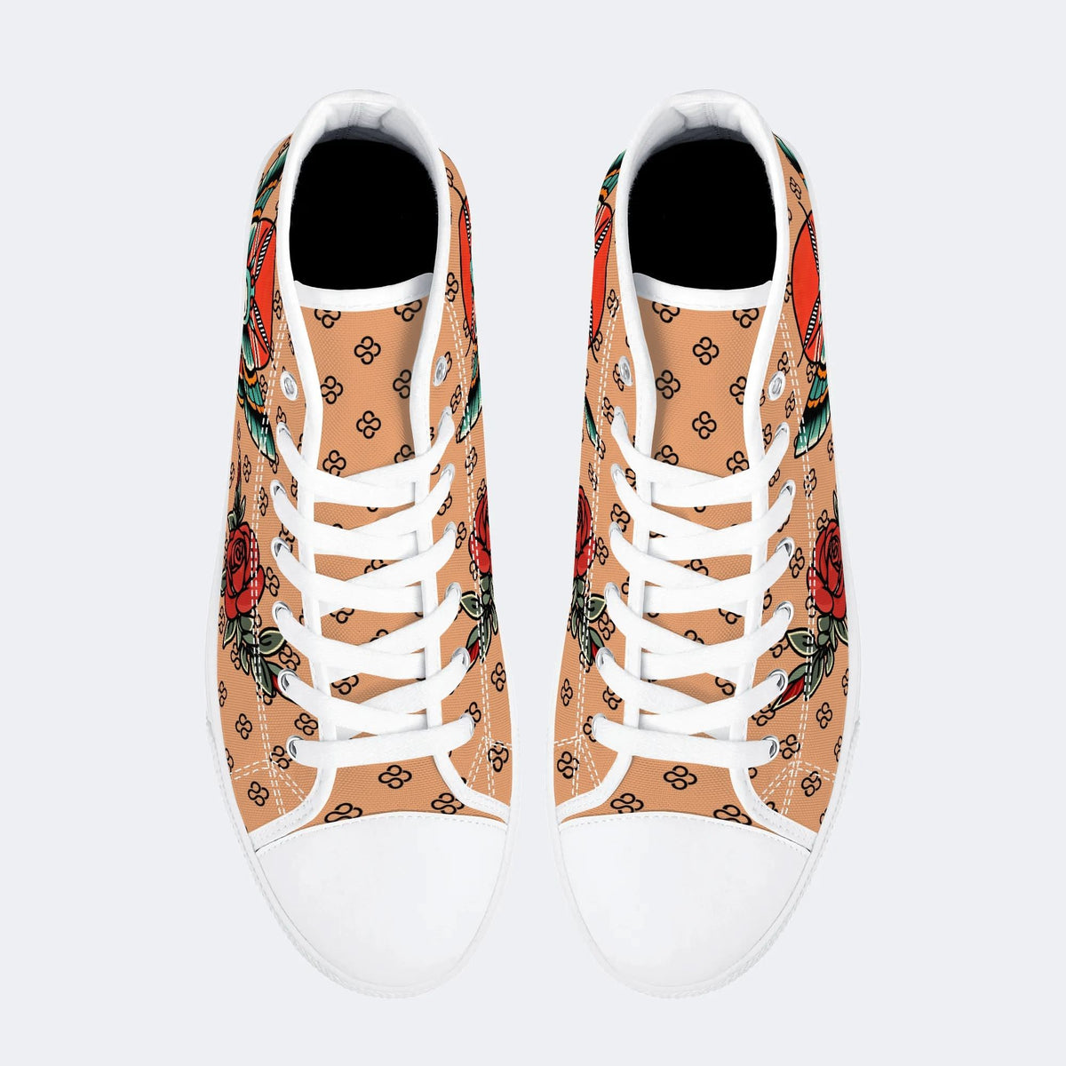 Vintage Rose Death Moth - High Top Canvas
