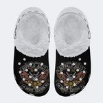 Bills Death Moth Vintage Print - Fur Lined Slippers/Sandals