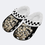 They Live Vintage Print - Fur Lined Slippers/Sandals