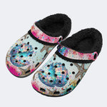 Colorful shells and starfish - Fur Lined Slippers/Sandals