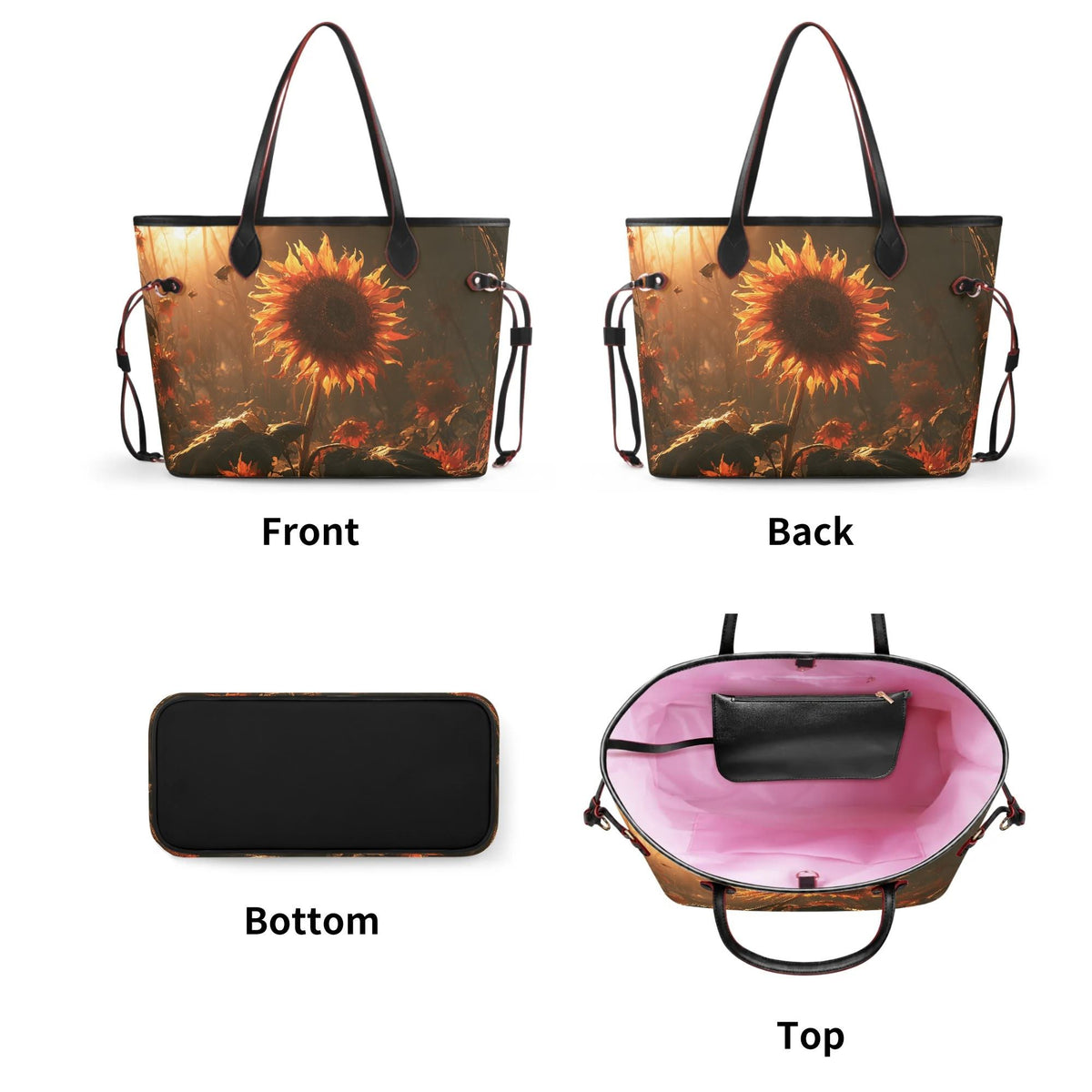 Sunset Sunflower - Large capacity handbag