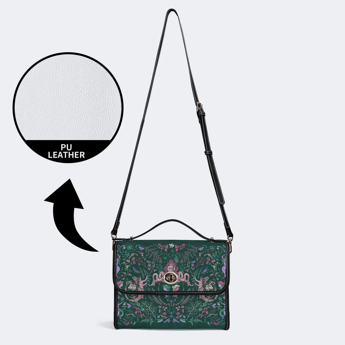 Wildflower Fairy Print - Leather Satchel Bag
