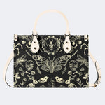 Dark Cottagecore Forest Animal Bones Print - Leather Handbag