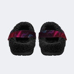 Magenta Flame Skull - Fur Lined Slippers/Sandals