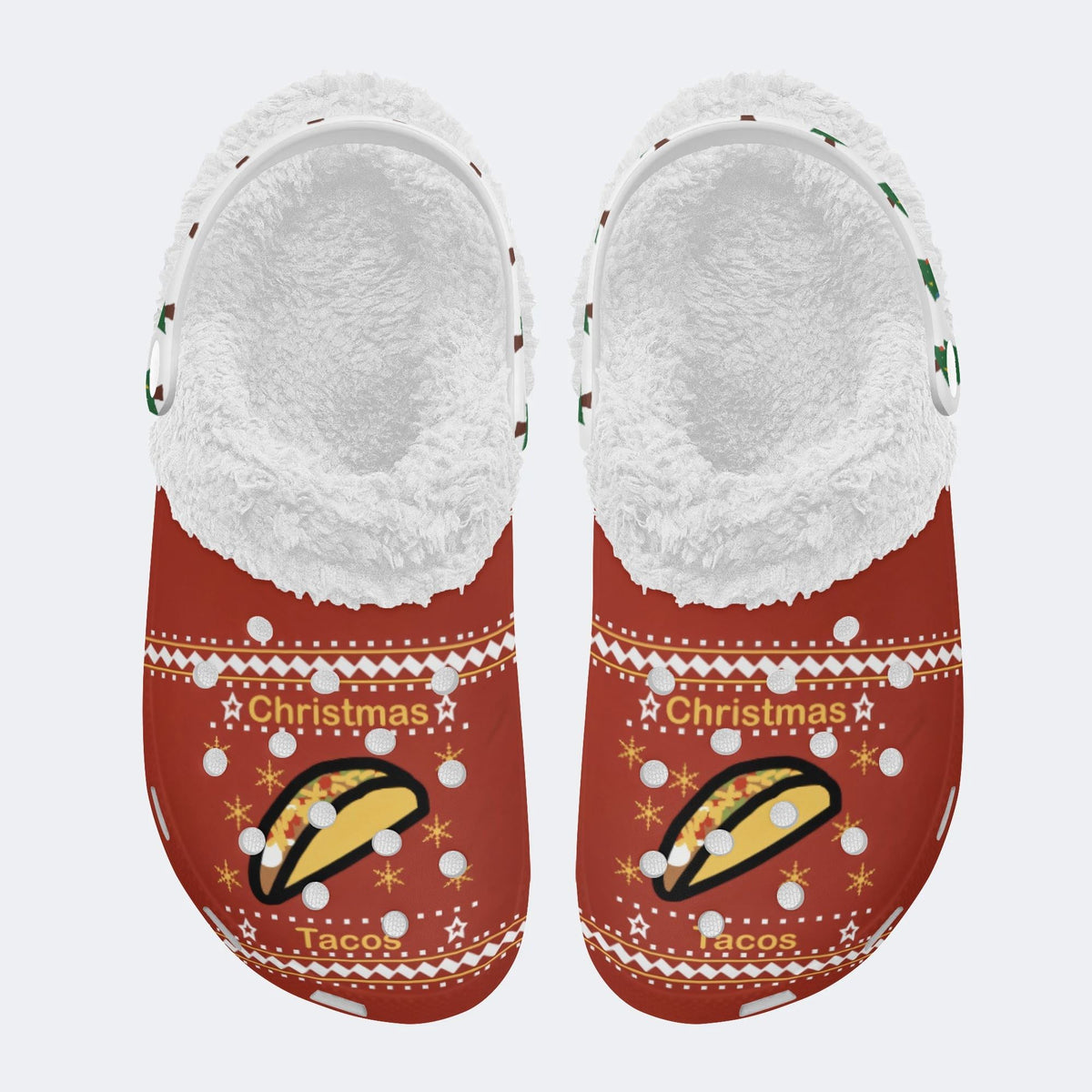 Christmas Tacos Art Print - Fur Lined Slippers