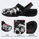 Skull Red Rose - Fur Lined Slippers/Sandals