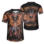 Retro Fire Butterfly - Men's Short Sleeve Baseball Jersey