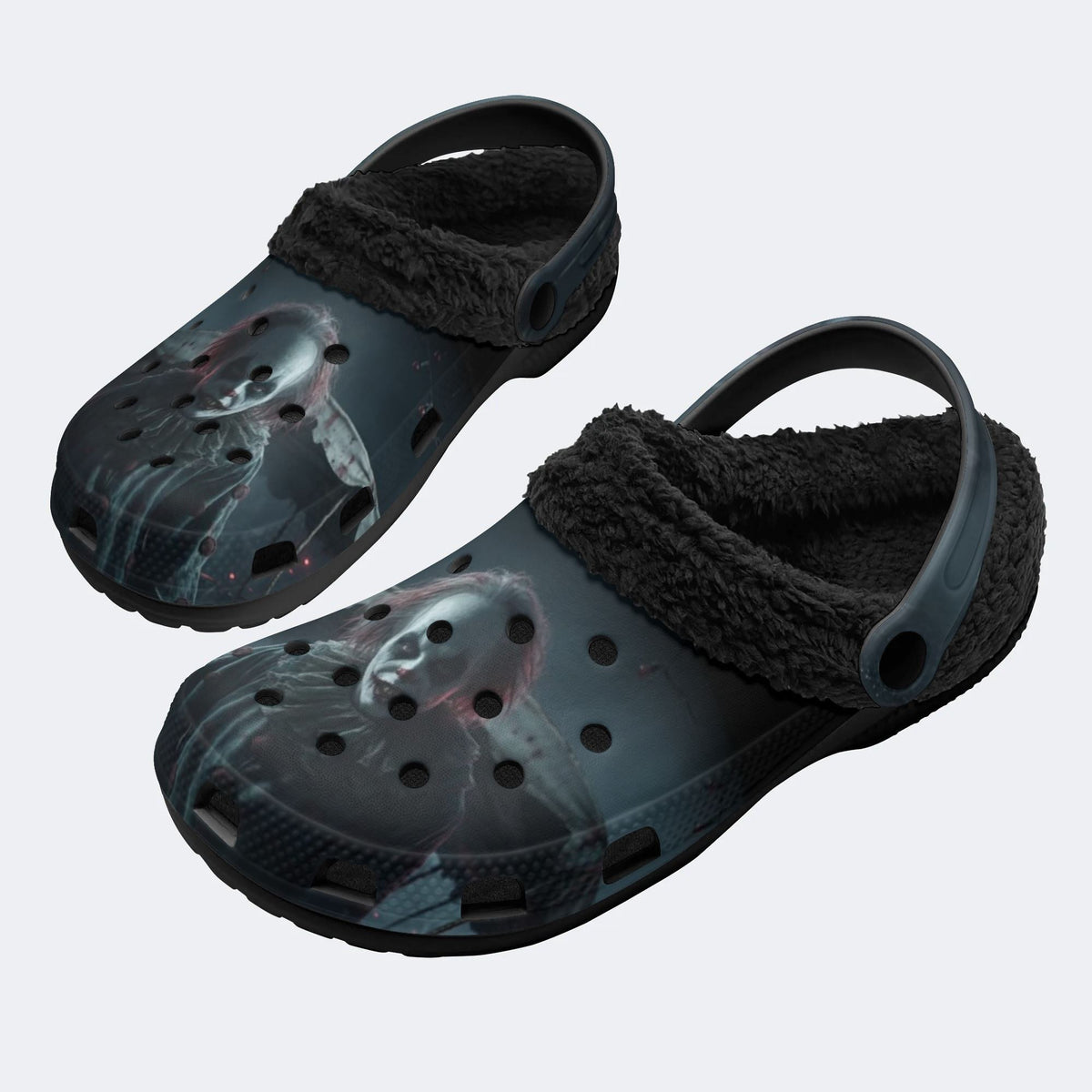 Scary Evil Clown - Fur Lined Slippers/Sandals
