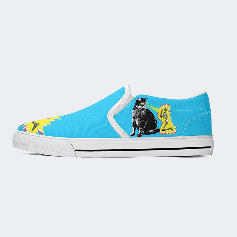 Cat Death Ray Art - Slip On Shoes