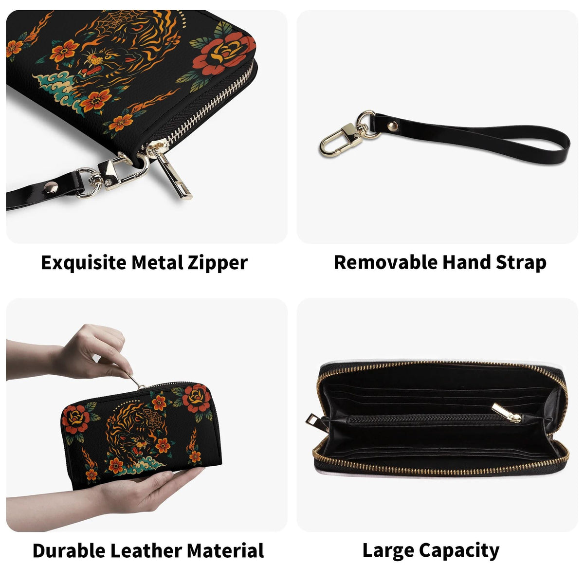 Black Panther Print - Leather Wallet