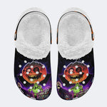 Halloween Horror Night Print - Fur Lined Slippers/Sandals