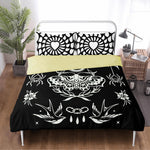 Dark Moth Gothic Print - Three Piece Bedding Set