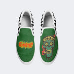 Unisex Skull&Letter Print - Slip On Shoes