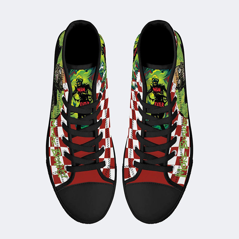 Unisex More Brains Print - High Top Canvas