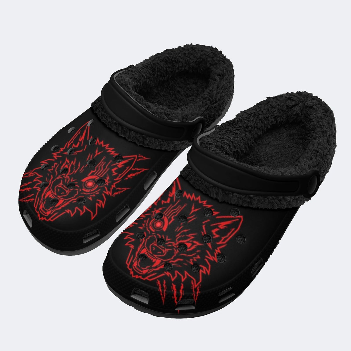 Blood Wolf - Fur Lined Slippers/Sandals