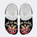 Cute as Hell Print - Fur Lined Slippers/Sandals